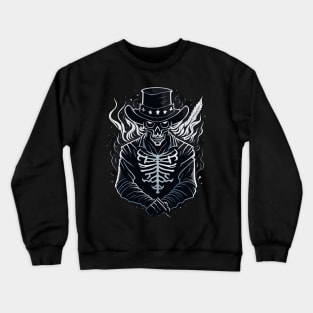 Skull cowboy with hat cowboy skeleton Crewneck Sweatshirt